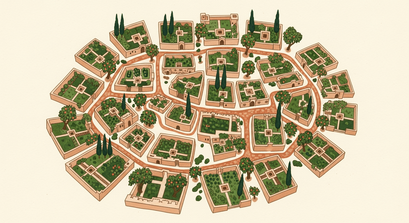 Le village des entités publiques, jardin par jardin